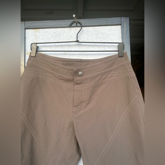 ATHLETA Pants Womens 8P Gray Tech Dipper Nylon Low Rise Flare Leg Zip Pocket - Picture 7 of 9